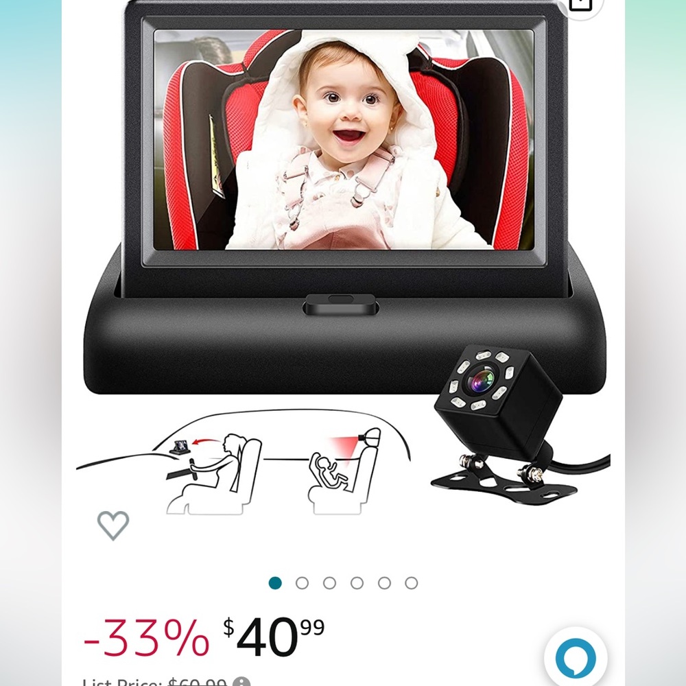 Baby Rear Facing Car Seat Monitor NEW